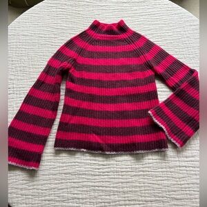 Anthropologie Vibrant Striped Cowl Sweater